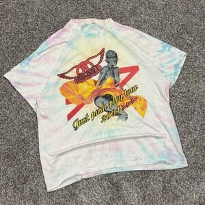 Vintage Aerosmith Just Push Play 2001 Tie Dye T-Shirt Mens XL Hajime Sorayama
